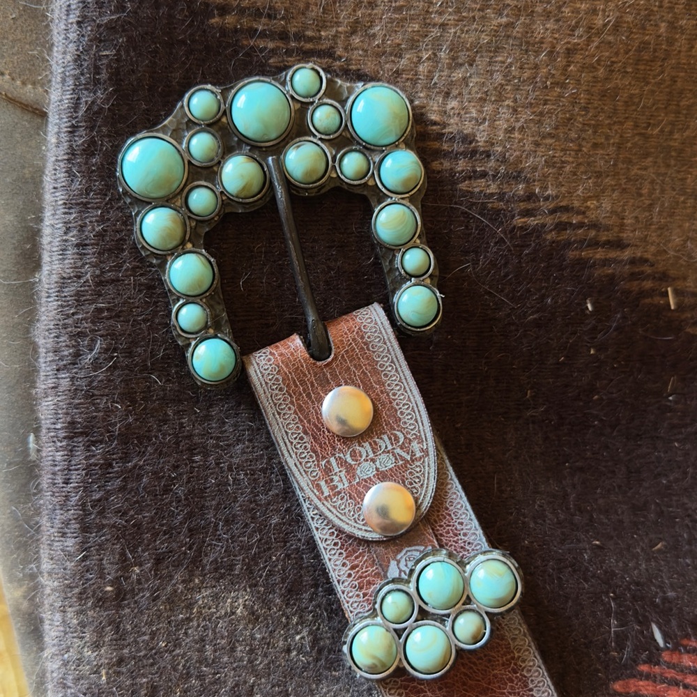 Turquoise Stone Belt with Silver Accents